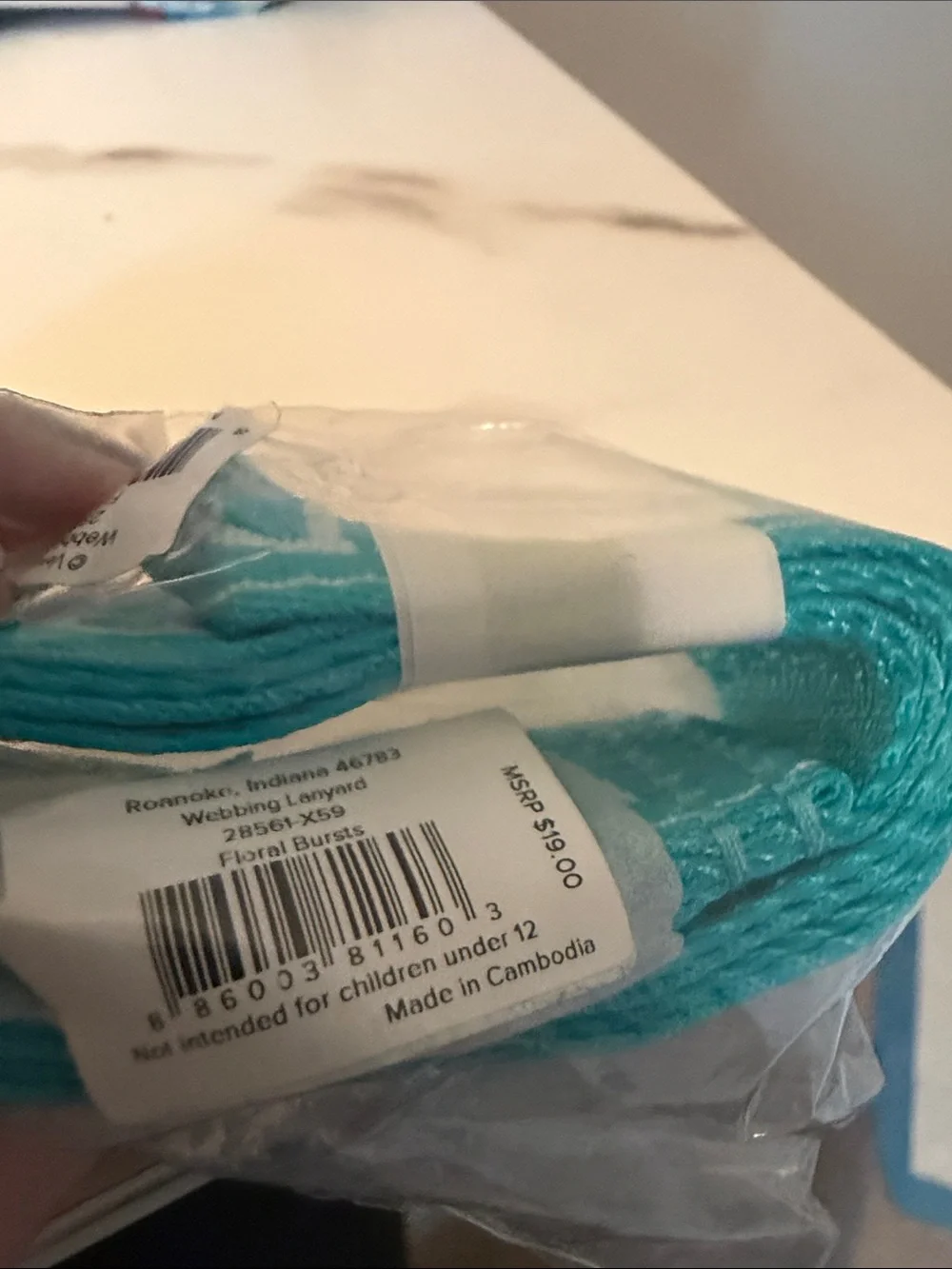 NWT Vera Bradley Teal‎ Wide Lanyard